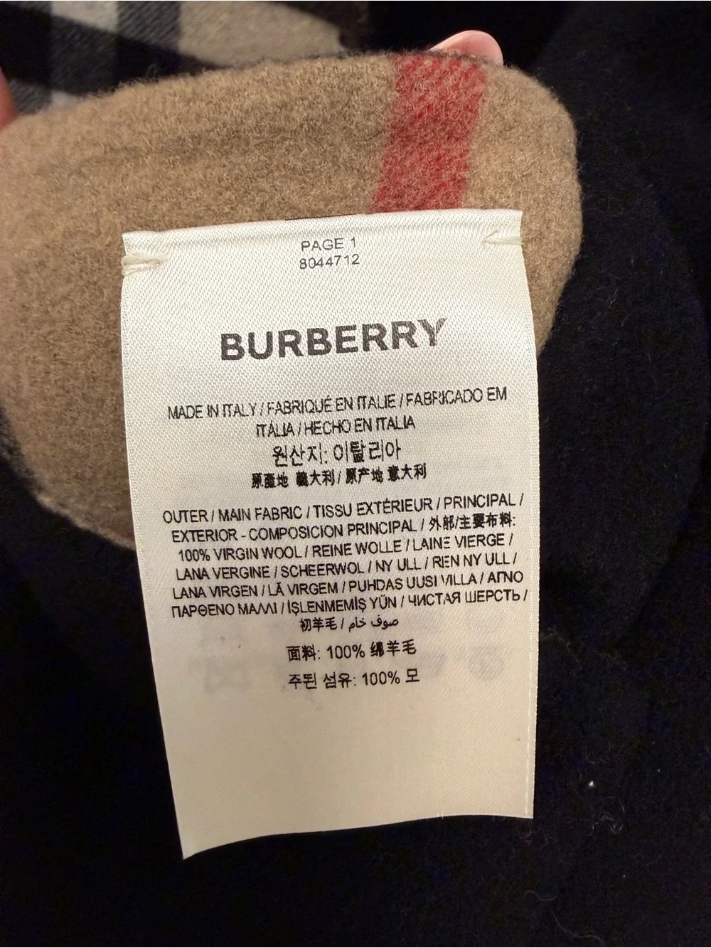Burberry Black Trench Coat with Signature Beige Plaid Lining - Picture 4 of 5
